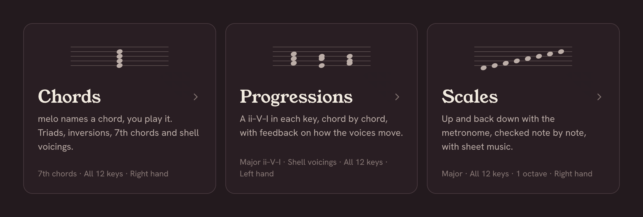 melo’s Practice page: Chords, Progressions and Scales
